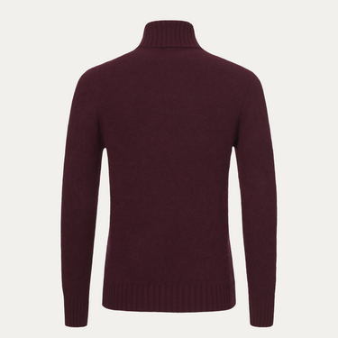 Jersey de cuello alto de cachemira de color purpura uva