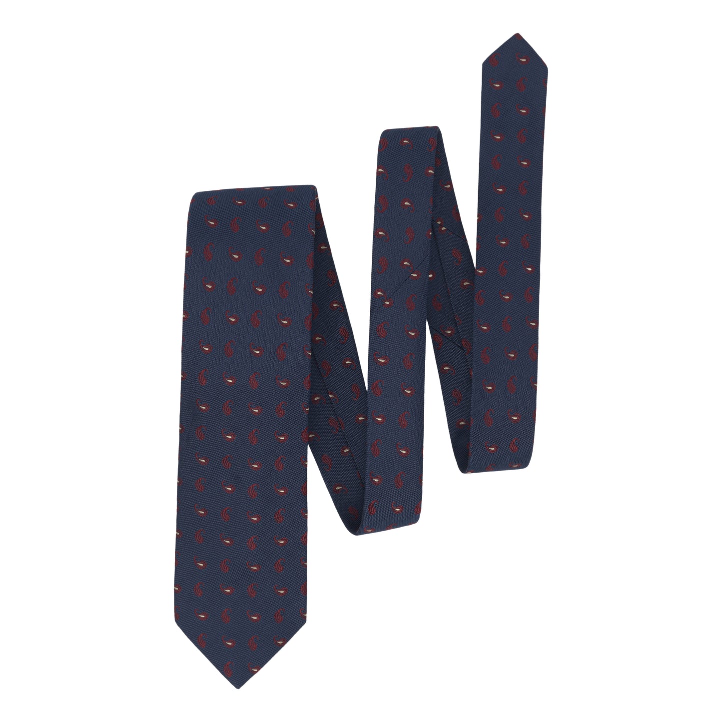 Paisley Embroidered Jacquard Tie in Royal Blue