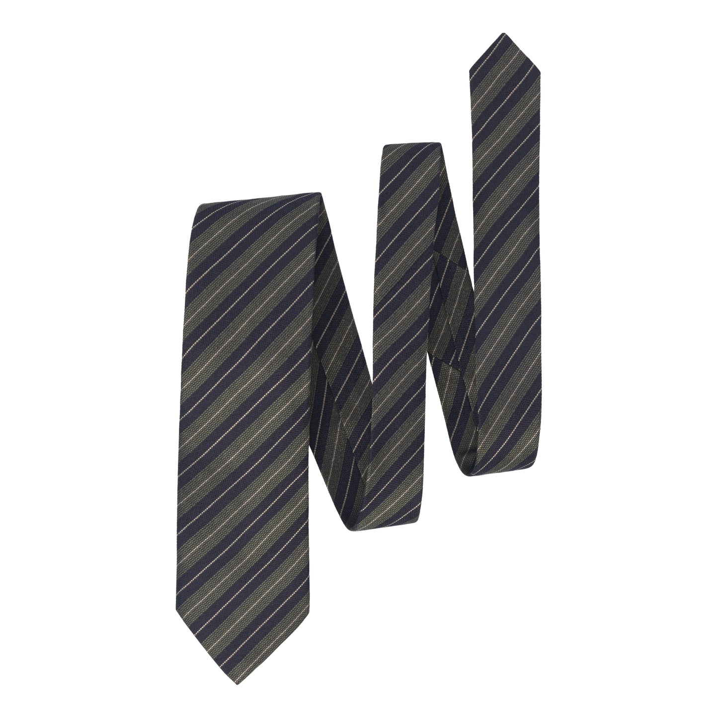 Regimental Wool Tie in Dark Blue and Green