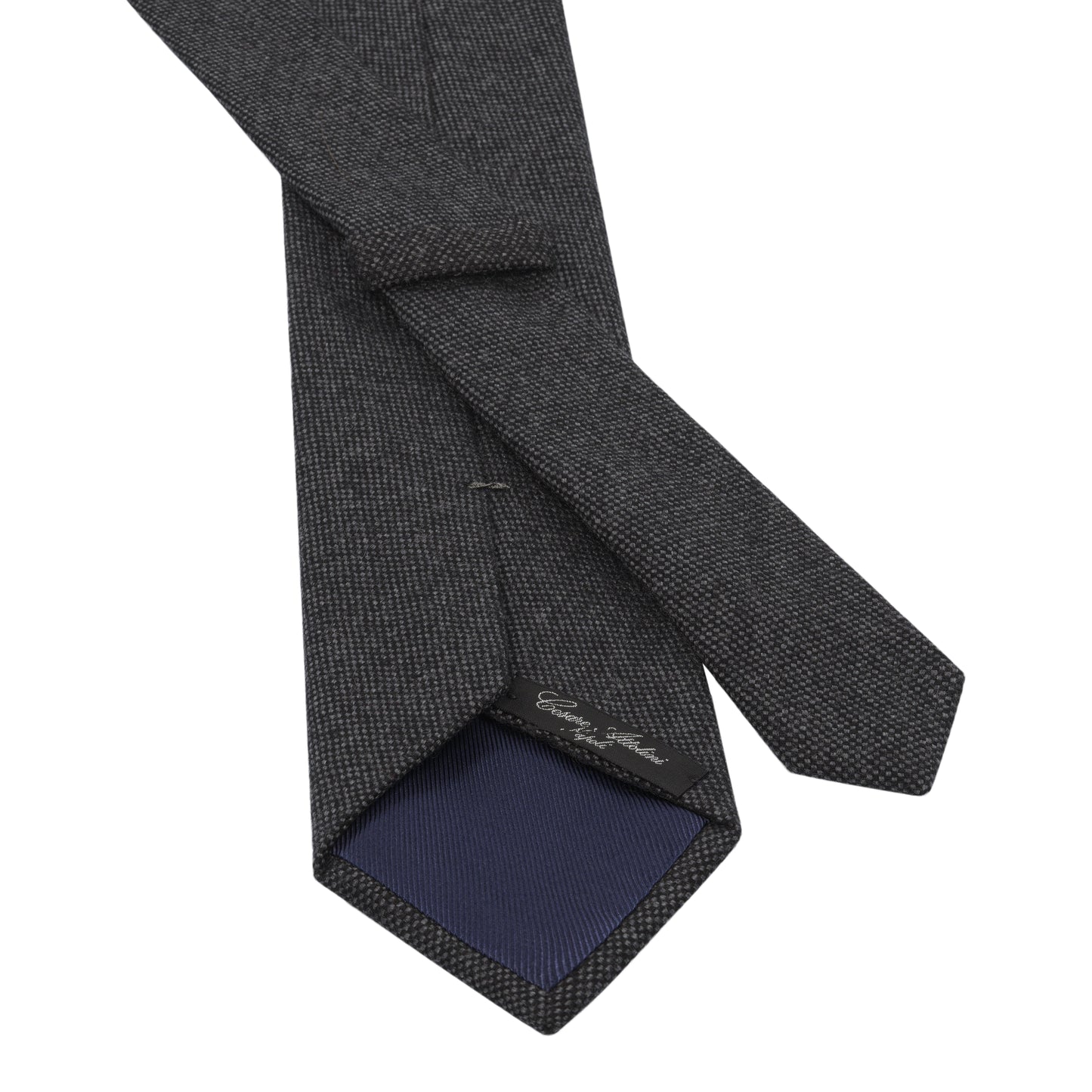 Jacquard Wool Tie in Grey Melange