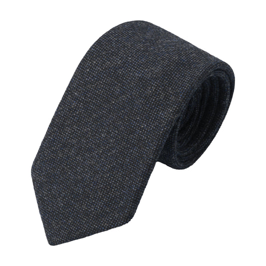 Jacquard Wool Tie in Grey and Blue