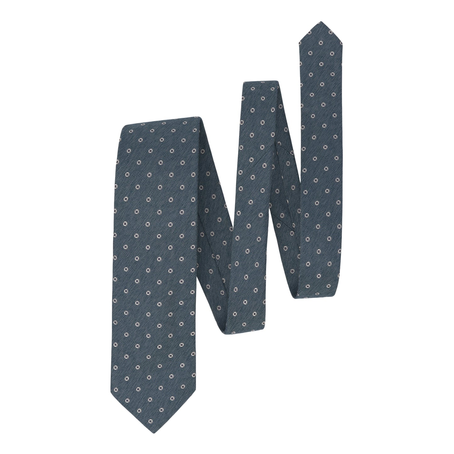 Jacquard Silk Tie in Teal Blue