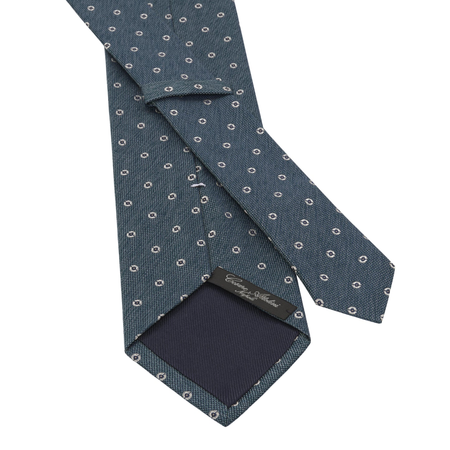 Jacquard Silk Tie in Teal Blue