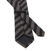 Regimental Wool Tie in Dark Blue and Brown