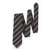 Regimental Silk-Blend Tipped Tie in Dark Blue, Brown and Beige