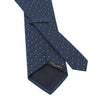 Embroidered Silk Tipped Tie in Dark Blue