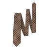 Printed Wool Tipped Tie in Brown