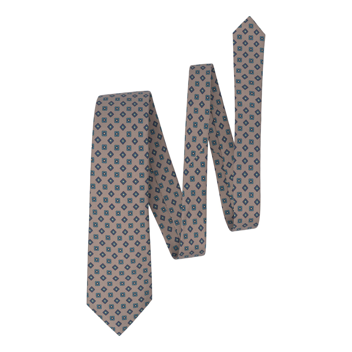 Printed Jacquard Silk Tie in Grigio