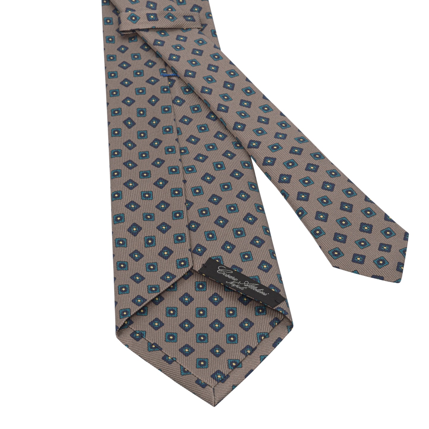 Printed Jacquard Silk Tie in Grigio