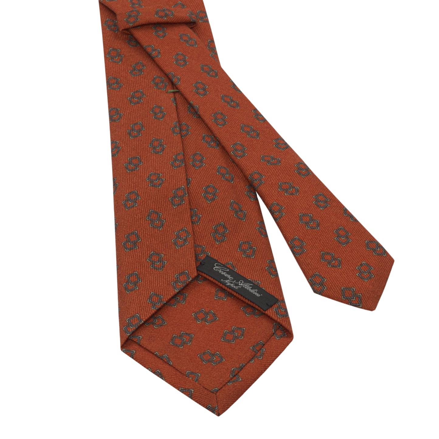 Woven Wool Tie in Orange Pattern