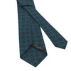 Printed Wool Tie in Malachite Blue