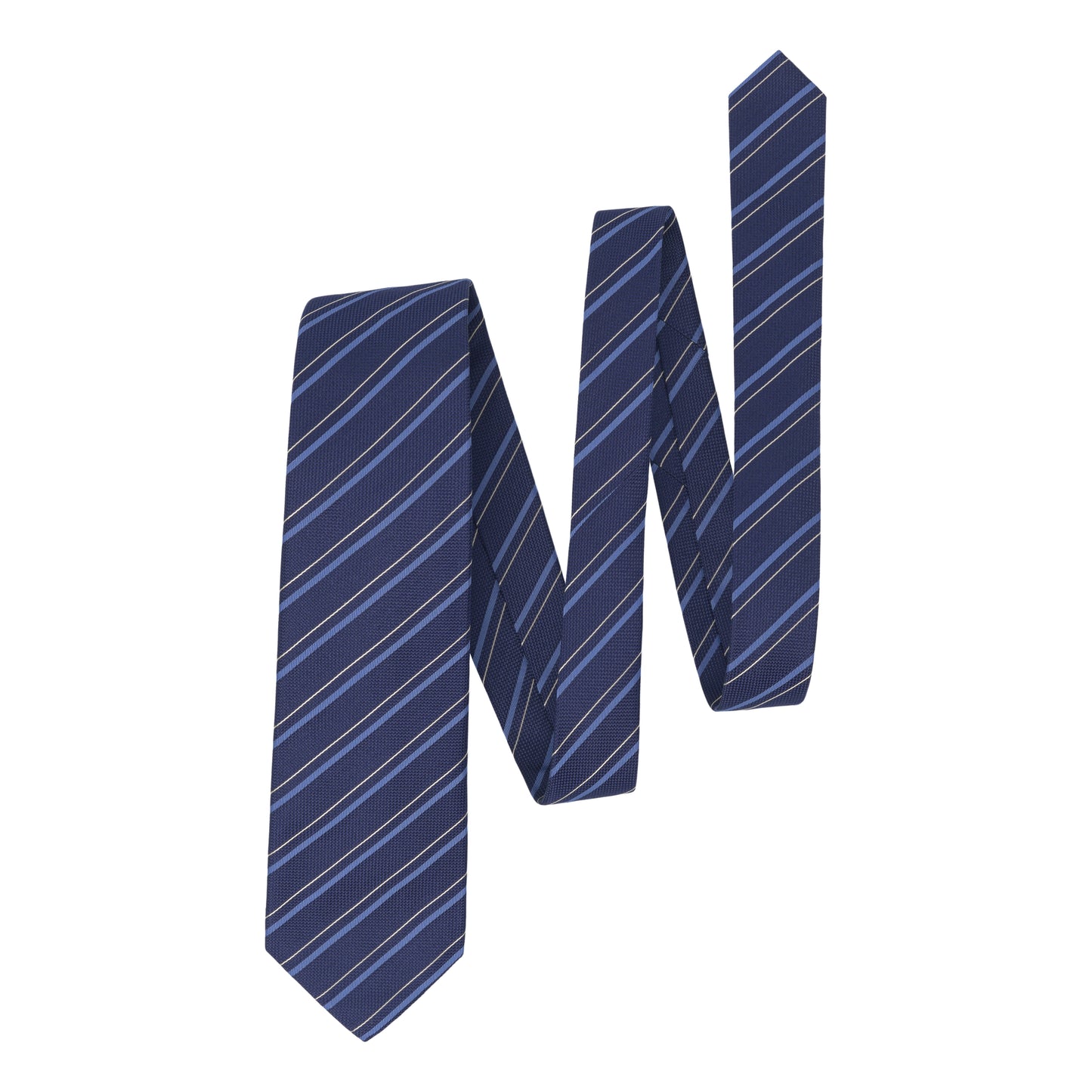 Regimental Woven Silk Tie in Blue Pattern