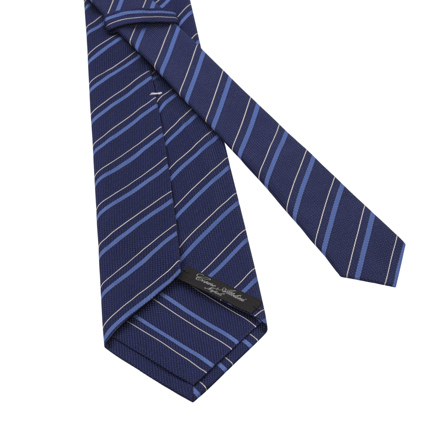 Regimental Woven Silk Tie in Blue Pattern