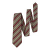 Regimental Silk Self-Tipped Tie in Green, Beige and Red