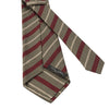 Regimental Silk Self-Tipped Tie in Green, Beige and Red