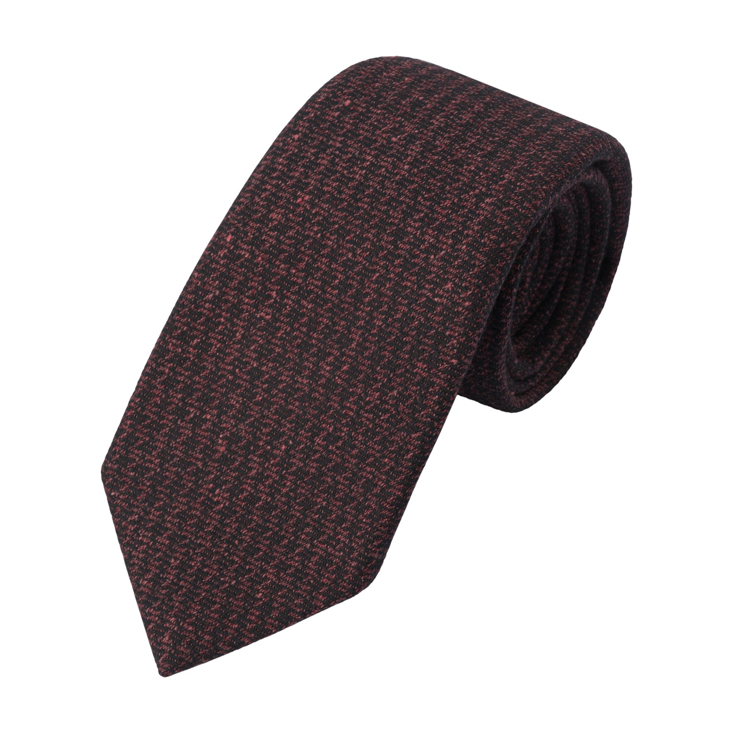 Woven Wool Tie in Red Pattern