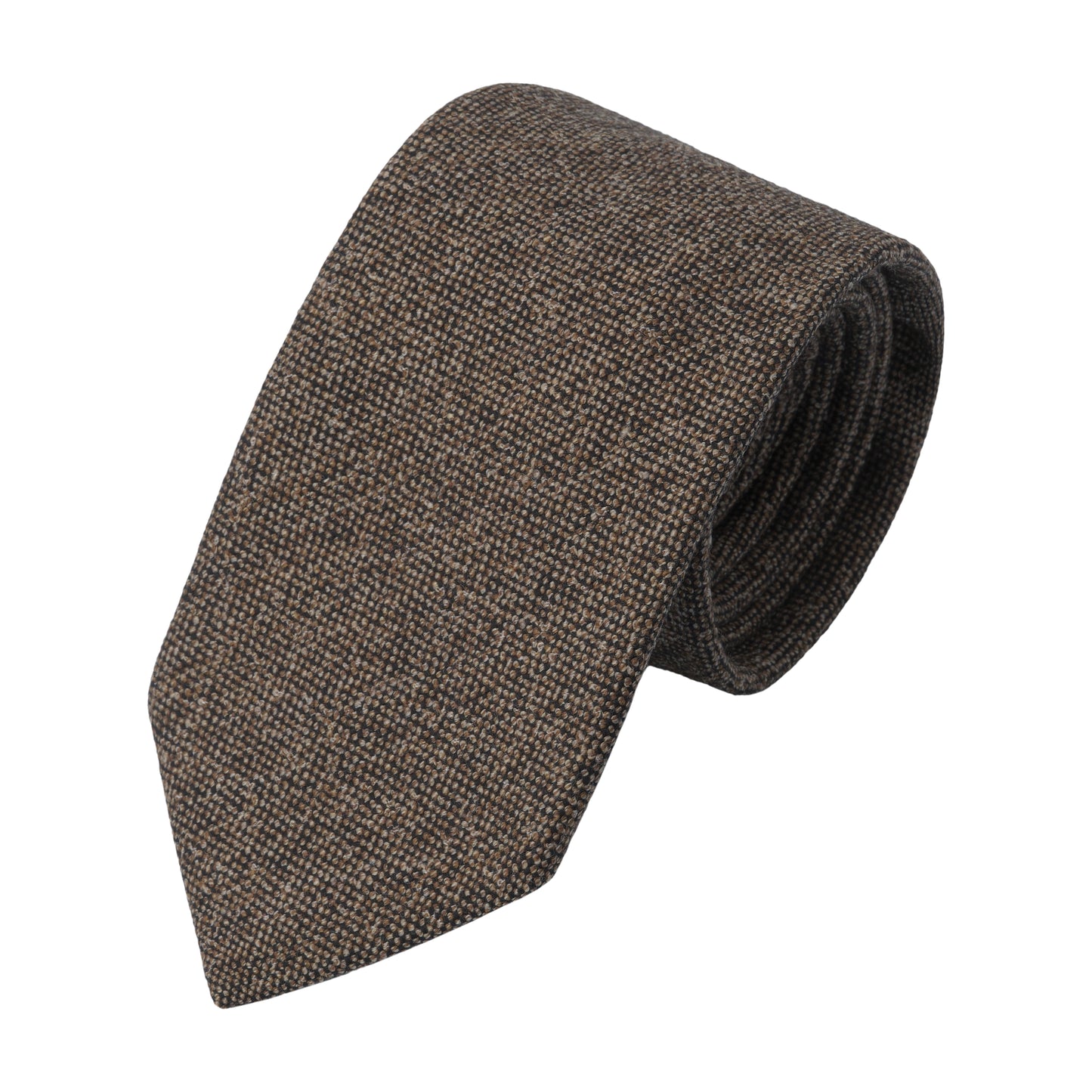 Woven Wool Tie in Brown