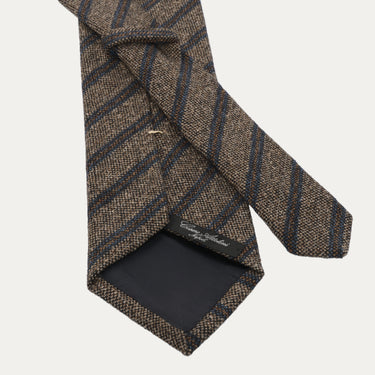 Corbata de lana tejida de regimiento en color marrón 