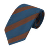 Regimental Silk Self-Tipped Tie in Royal Blue and Brown