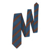 Regimental Silk Self-Tipped Tie in Royal Blue and Brown