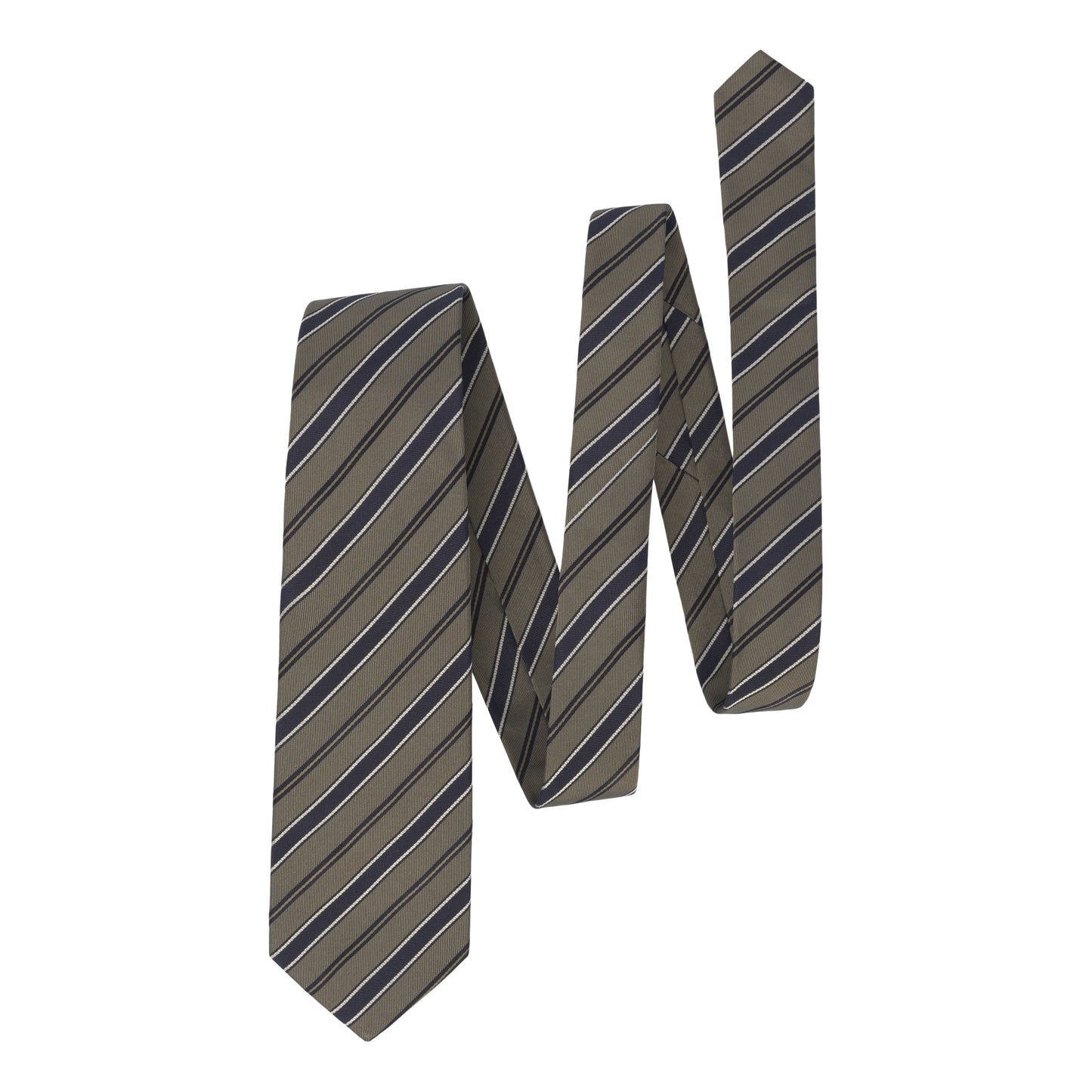 Regimental Silk Tipped Tie in Bronze