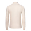 Cashmere Zip-Up Sweater in Milk White
