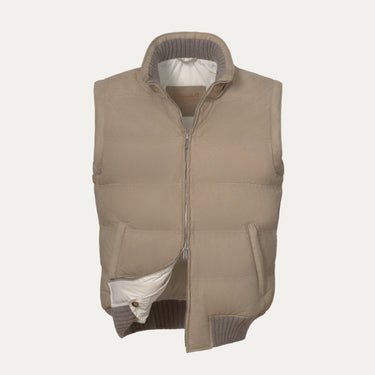 Zig-Zag Dotted Leather Vest in Beige