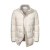 Hooded Goose Down Jacket in Off White