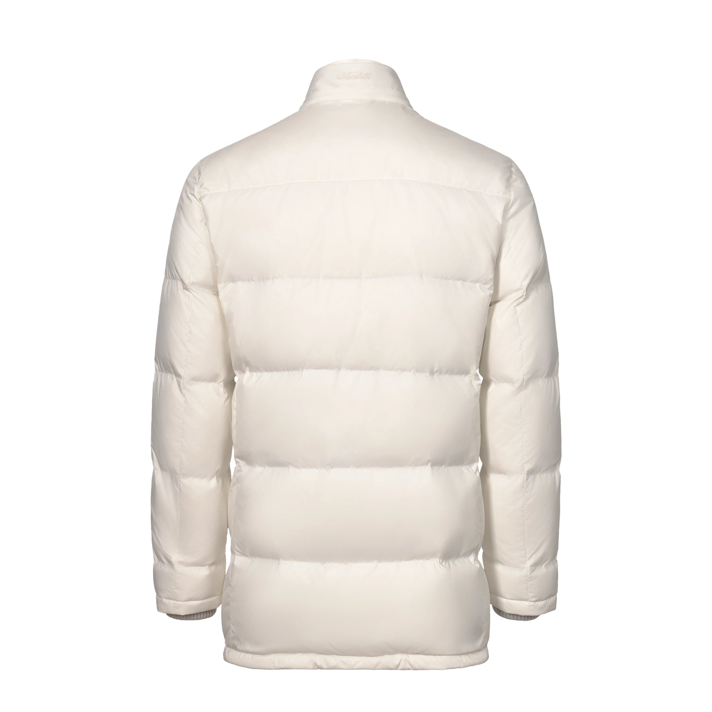 Hooded Goose Down Jacket in Off White
