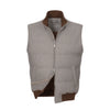 Hooded Wool Vest in Greige Melange