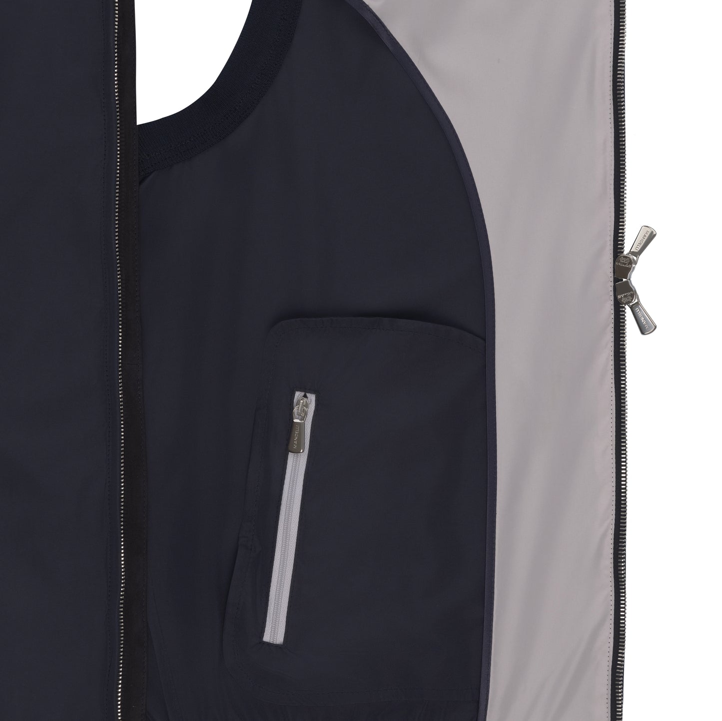 Bodywarmer in Blue with a Two-Way Zipper