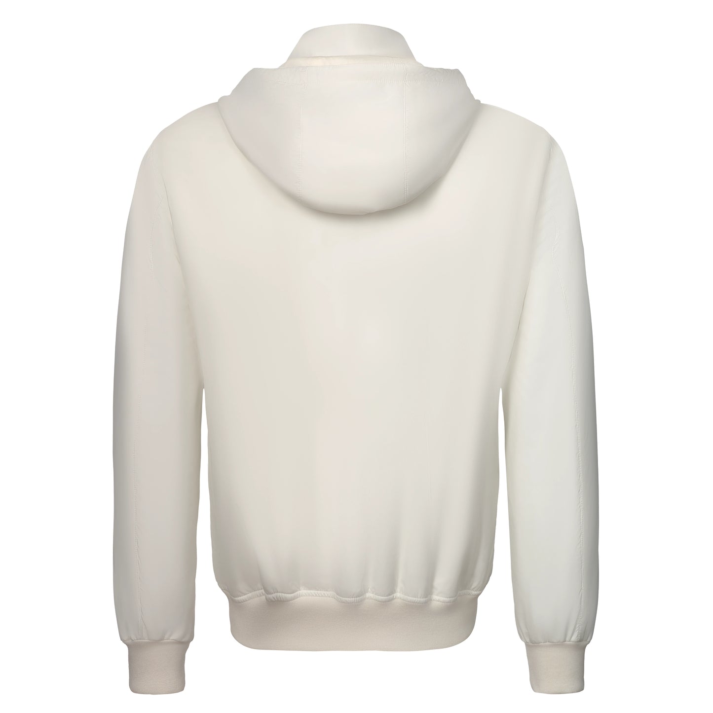 Padded Blouson in White with Detachable Hood