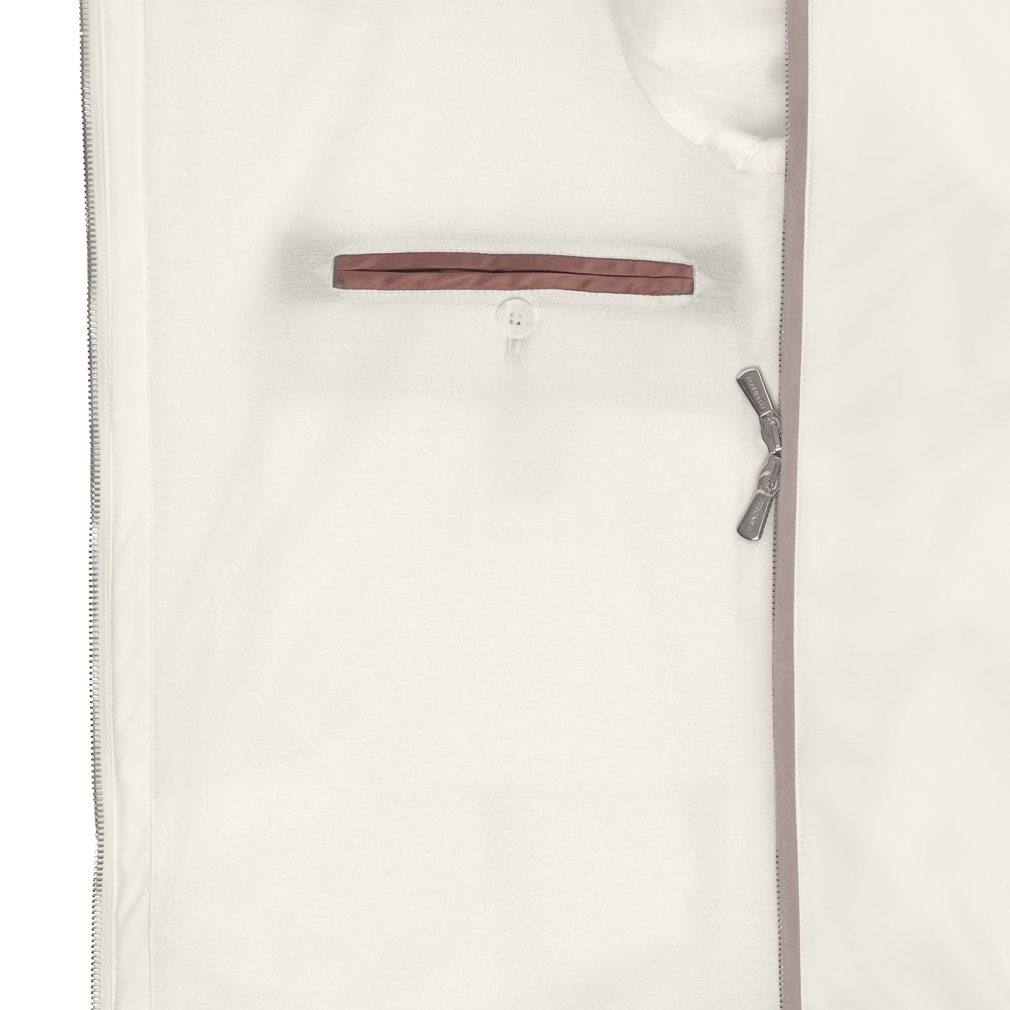 Padded Blouson in White with Detachable Hood