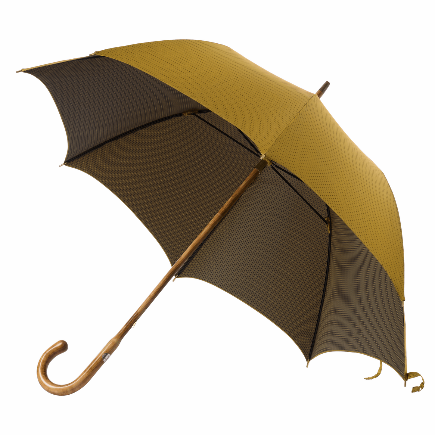 Apple Wood-Handle Polka Dot Umbrella in Yellow