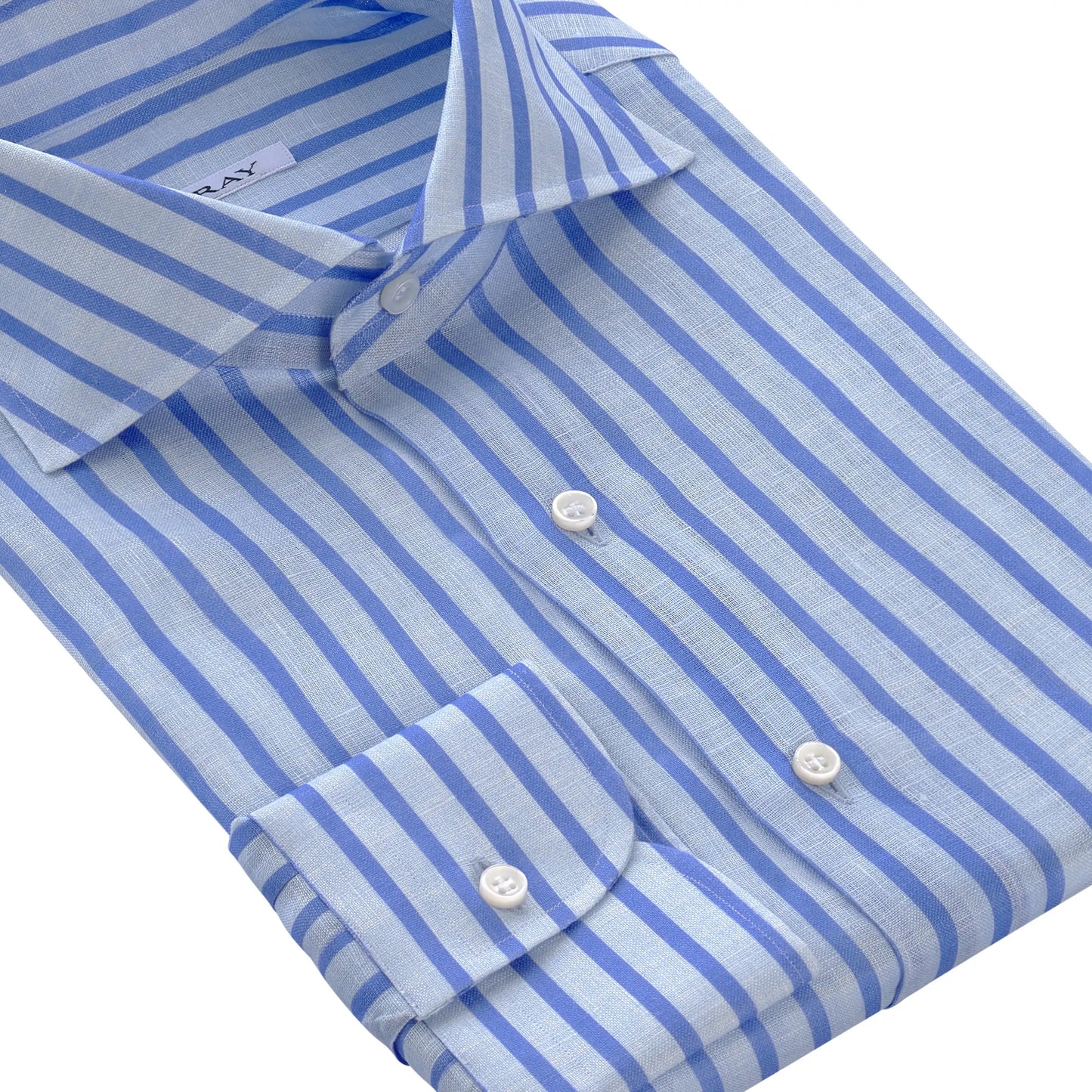 Striped Casual Linen Shirt in Blue