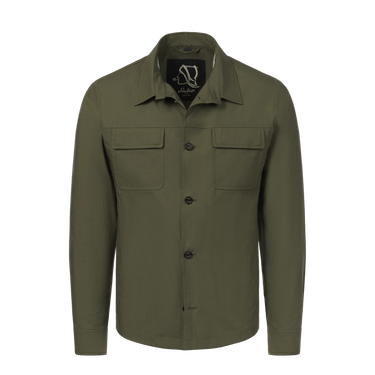 Cotton Overshirt in Dark Green