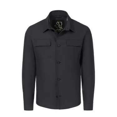Sealup B770BAG 96233 92 cotton overshirt in navy blue with front button closure and dual chest pockets, ideal for SS25 outerwear styling.