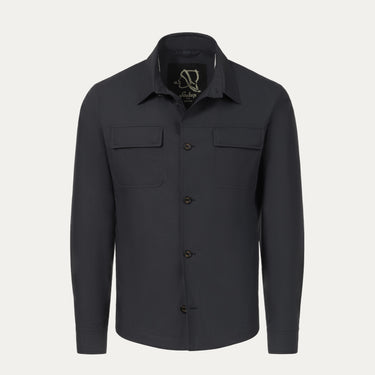 Sealup B770BAG 96233 92 cotton overshirt in navy blue with front button closure and dual chest pockets, ideal for SS25 outerwear styling.