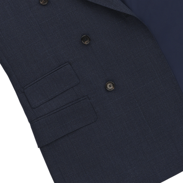 Double-Breasted Wool Suit in Blue