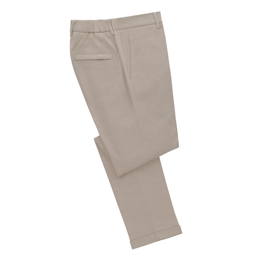 Cotton-Silk Blend Trousers in Sand