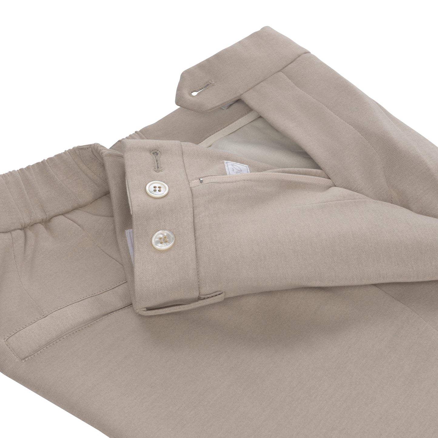 Cotton-Silk Blend Trousers in Sand