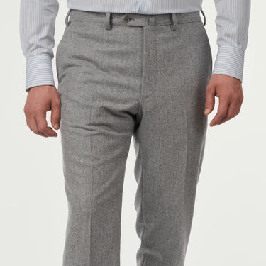 Tailored Virgin Wool Trousers in Light Grey. Exclusively Made For Sartale