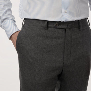 Tailored Virgin Wool and Cashmere-Blend Trousers in Dark Grey. Exclusively Made For Sartale