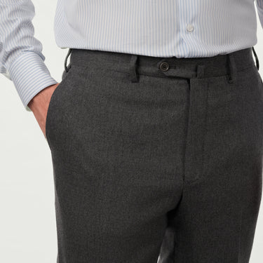 Tailored Virgin Wool and Cashmere-Blend Trousers in Dark Grey. Exclusively Made For Sartale