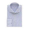 Striped Cotton Shirt in White and Multicolor Blue