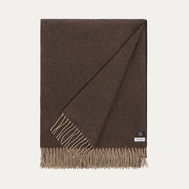 Fringed Marroni Brown Cashmere Plaid