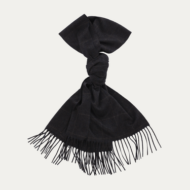 Fringed Checked Cashmere Scarf