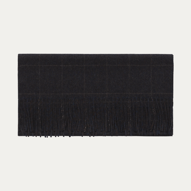 Fringed Checked Cashmere Scarf
