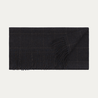 Fringed Checked Cashmere Scarf