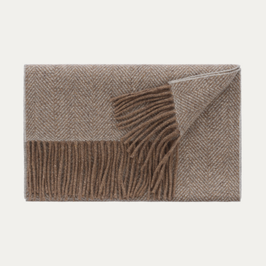 Herringbone Brown Cashmere Scarf